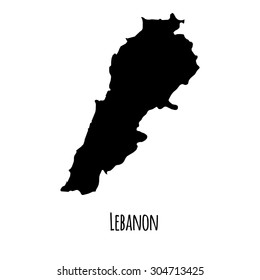 Lebanon vector map with color gradient and caption on white background. 