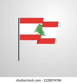 Lebanon waving Flag design vector