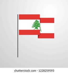 Lebanon waving Flag design vector