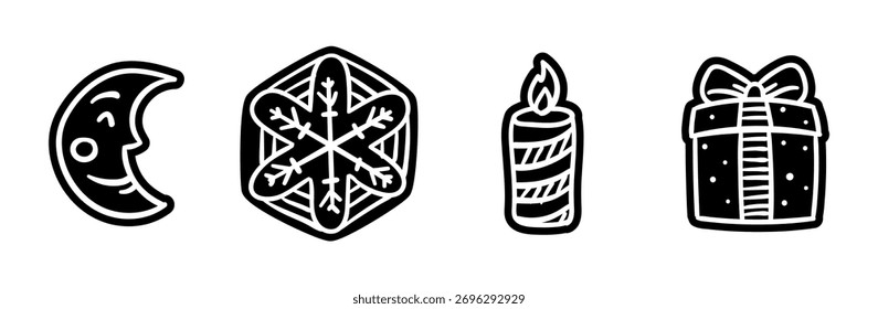 lebkuchen vector on black colour