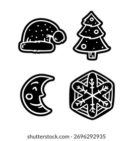 lebkuchen vector on black colour