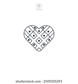 Lebkuchenherz, Gingerbread Heart icon symbol vector illustration isolated on white background