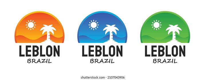 Leblon Brazil vibes t-shirt and apparel vector design, print, typography, poster, emblem with palm trees.