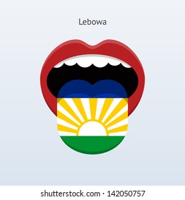 Lebowa language. Abstract human mouth. Vector illustration.