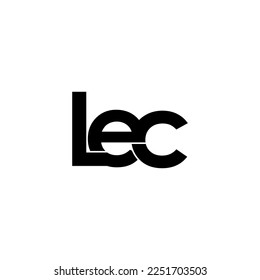 lec lettering initial monogram logo design