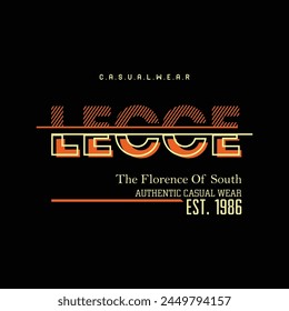 Lecce City typography design and illustration vector for t shirt design