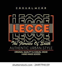 Lecce City typography design and illustration vector for t shirt design