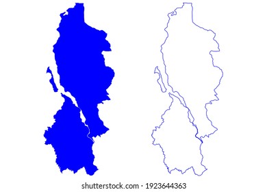 Lecco province (Italy, Italian Republic, Lombardy region) map vector illustration, scribble sketch Province of Lecco map