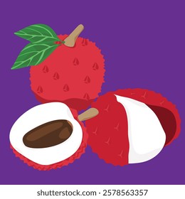  leci lychee fruit fresh flat design fruit exotic and fresh fruits