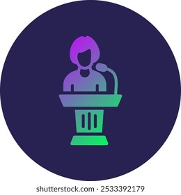 Lectern Glyph Circle Gradient Icon
