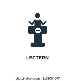 Lectern icon. Black filled vector illustration. Lectern symbol on white background. Can be used in web and mobile.