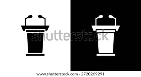 Lectern icon. Black and white simple flat design icon