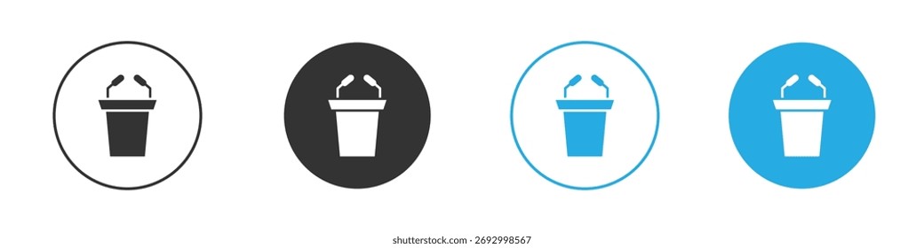 Lectern icon in editable flat vector in black and white