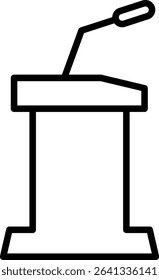 lectern icon from education collection. Thin linear lectern, podium, tribune outline icon. Outline tribune icon, symbol for web and mobile
