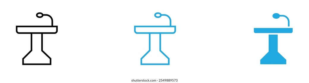Lectern icon Outline vector line set