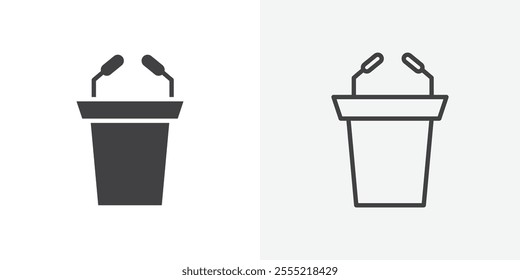 Lectern icon. outlined vector style.