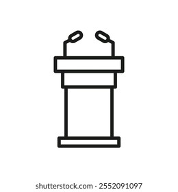 Lectern icon Simple thin line flat symbol