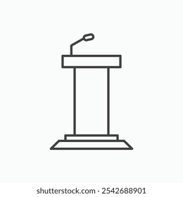 Lectern icon in thin black lines