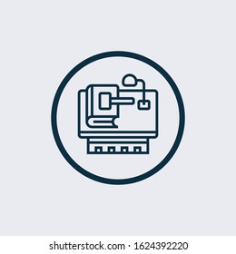 Lectern icon. Thin linear lectern outline icon isolated on white background from education collection. Line vector lectern sign, symbol for web and mobile