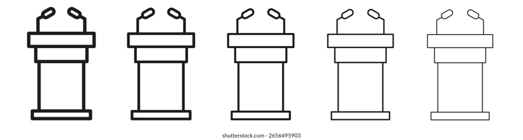 Lectern icon vector outline set illustration sign