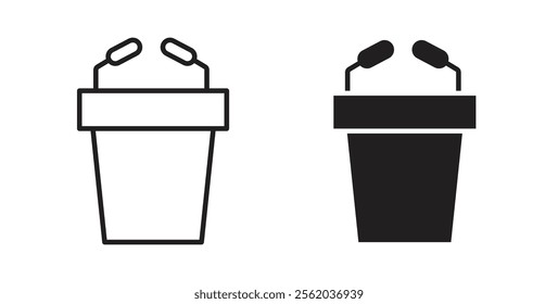 Lectern icons in flat and line style set. - Powered by Shutterstock - Get 15% off with code: PIKWIZARD15