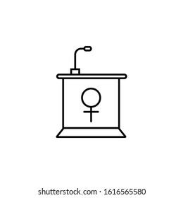 lectern, politics, feminism, speech line icon. Elements of protests illustration icons. Signs, symbols can be used for web, logo, mobile app, UI, UX