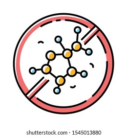 Lectin free color icon. Non-toxic, non-chemical. Product free ingredient. Fresh nutritious organic food. Healthy eating, dietary. Isolated vector illustration