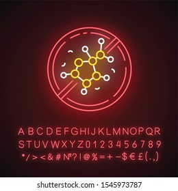 Lectin free neon light icon. Non-toxic, non-chemical. Product free ingredient. Healthy eating, dietary. Glowing sign with alphabet, numbers and symbols. Vector isolated illustration