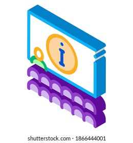 vector de icono de pizarra de información de lector. signo de pizarra de información de lector isométrico. ilustración de símbolo aislado de color