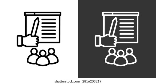 Lecture Black And White Multiple Style Icon Set Collection Pack Vector Illustration