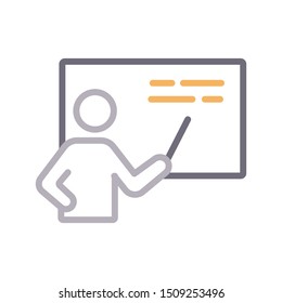 lecture colour line vector icon