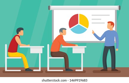 Lecture concept background. Flat illustration of lecture vector concept background for web design