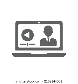 Lecture, course, online icon. Gray vector Illustration.