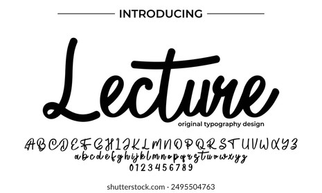 Lecture Font Stylish brush painted an uppercase vector letters, alphabet, typeface