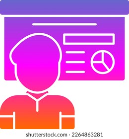Lecture Glyph Gradient Vector Icon Design