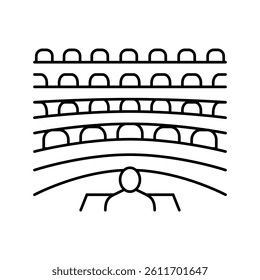 lecture hall college teacher line icon vector. lecture hall college teacher sign. isolated contour symbol black illustration