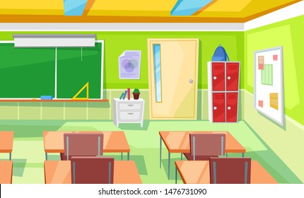 Lecture Hall Decorated By Chalkboard Locker Stock Vector (Royalty Free ...