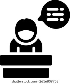 Lecture Hall Glyph Vector Icon Design