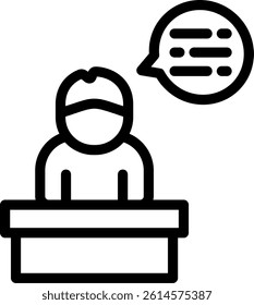 Lecture Hall Line Vector Icon Design