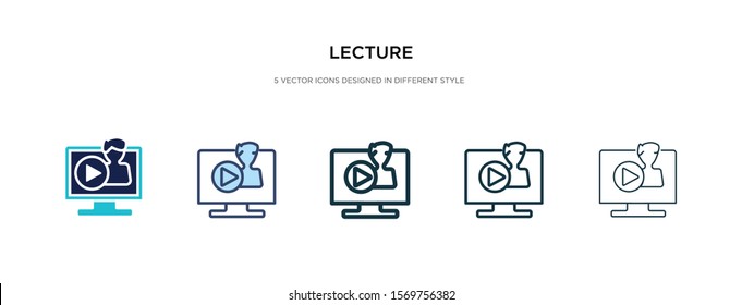 lecture icon in different style vector illustration. two colored and black lecture vector icons designed in filled, outline, line and stroke style can be used for web, mobile, ui