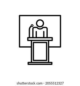 icono de la conferencia. ilustración vectorial de la lección. 