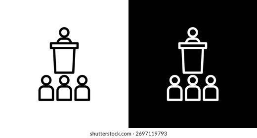 Icono de la conferencia Logo. Ilustración vectorial. Ilustración EPS.