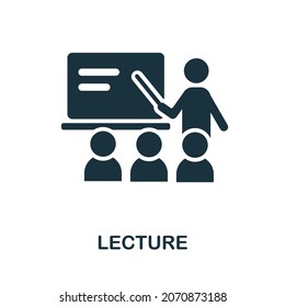 Lecture icon. Monochrome sign from university collection. Creative Lecture icon illustration for web design, infographics and more