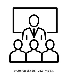 Icono de la conferencia en el Vector del fondo blanco
Icono de aprendizaje de Vector