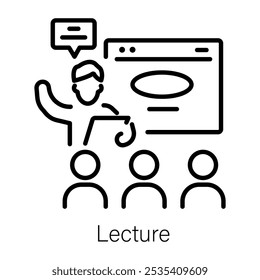 Lecture icon in outline style