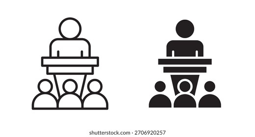 Lecture icon, outline style icon for web site or mobile app, vector graphics