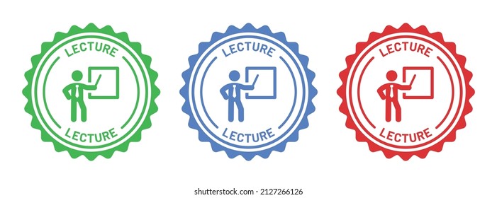 Juego de iconos de conferencia. Entrenamiento, vectores de icono de enseñanza aislados en fondo blanco.