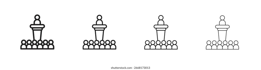Lecture icon simple black vectors pack. Design infographic element