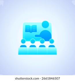 Icono de conferencia – Símbolo de aprendizaje y compromiso académico simboliza la educación, el aprendizaje y el discurso académico. Ideal para contenido educativo, recursos didácticos y presentaciones académicas