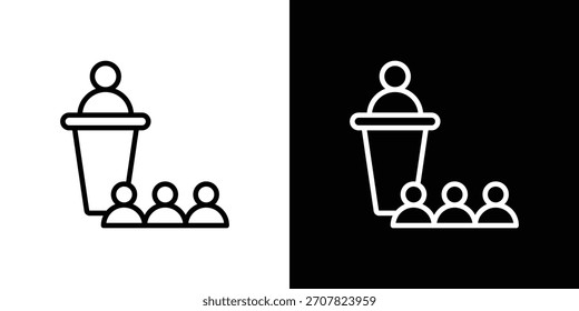 Lecture icon symbol in thin line, outline and stroke style for apps